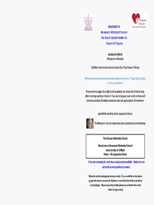 BMC Sunday Notices  &ndash; 1st March